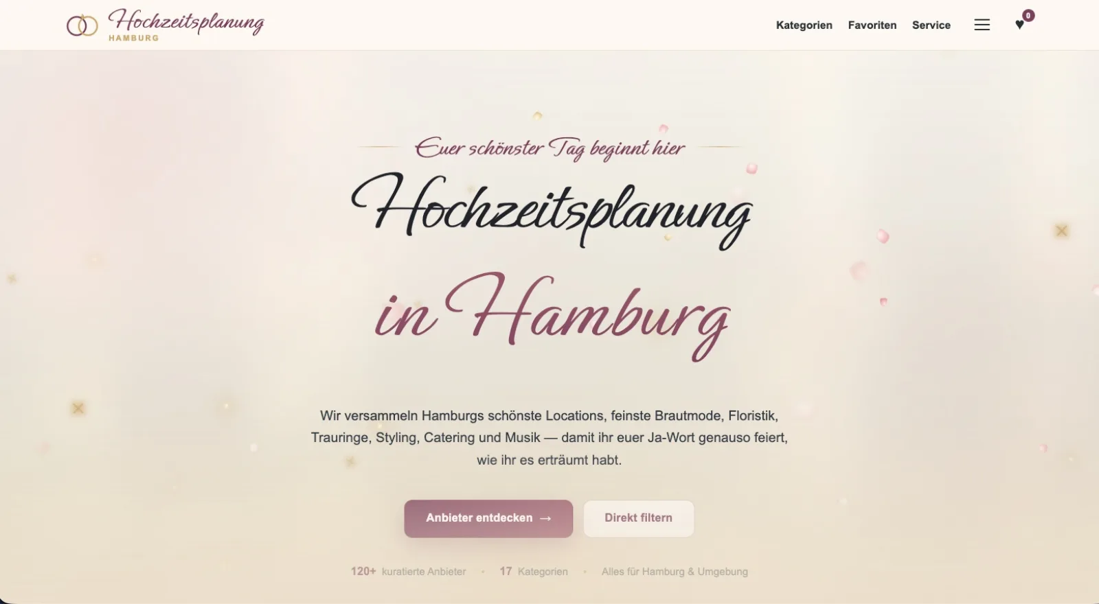Website Hochzeitsplanung Hamburg