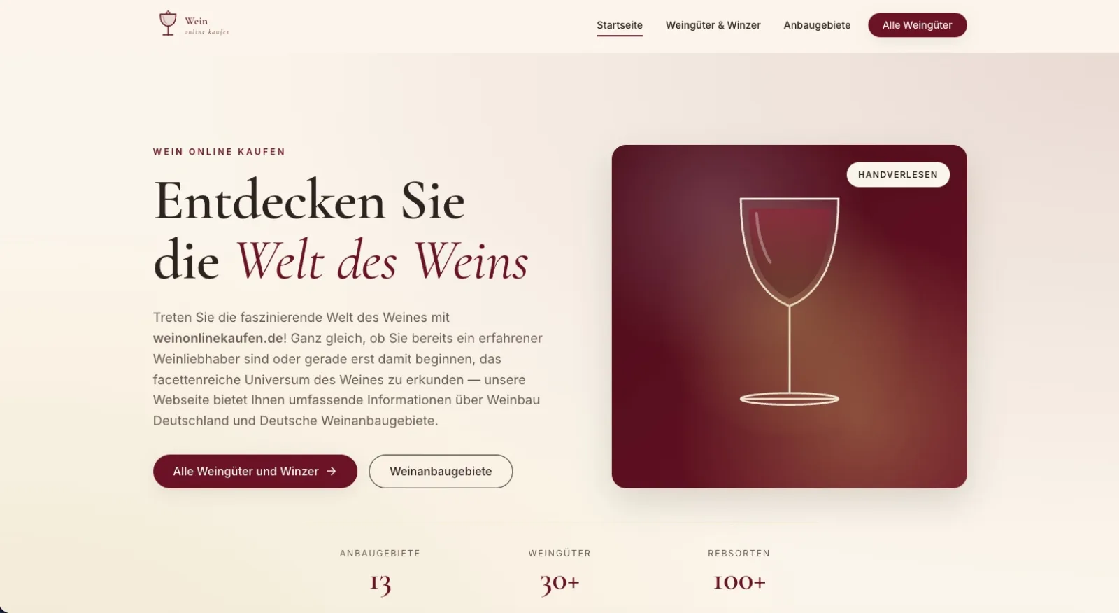 Website Wein online kaufen